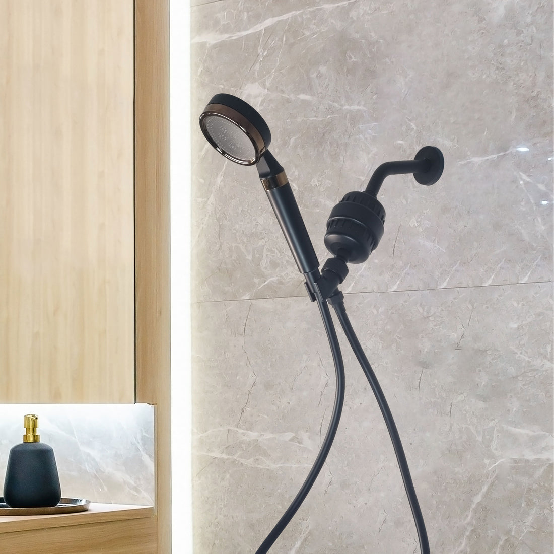 MineralStream™ BLACK - Vitamin C Complete Shower Kit