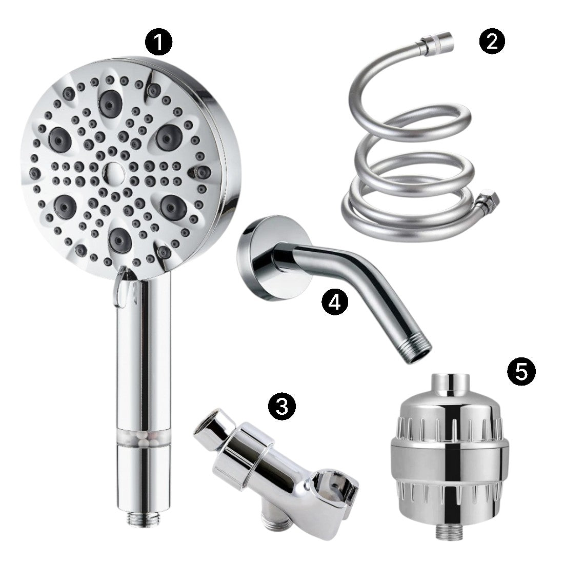 Luxe 9 Mode Mode Showerhead Kit Complete Shower Kit